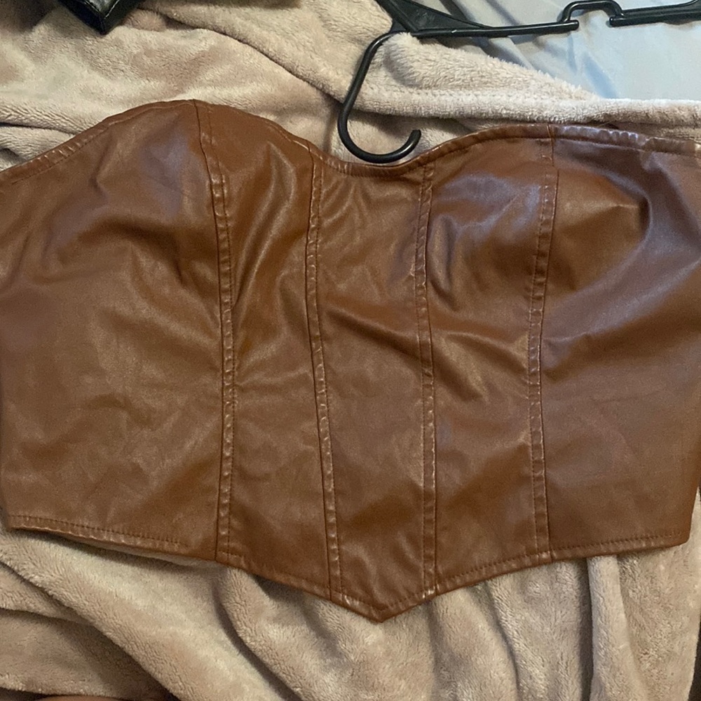 Shein leather corset